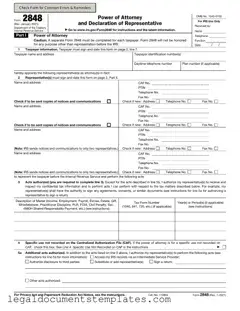 Free IRS Power of Attorney ( 2848) PDF Form