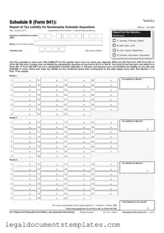Free IRS Schedule B 941 PDF Form