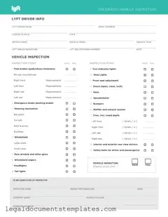 Free Lyft Inspection PDF Form