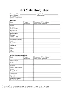 Free Make Ready Checklist PDF Form