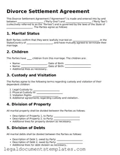 Legal Divorce Settlement Agreement Document
