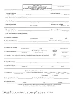 Free Michigan Dch 0838 PDF Form