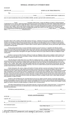 Free Mineral Deed PDF Form