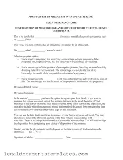 Free Miscarriage Discharge Paper PDF Form