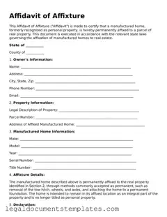 Legal Affidavit of Affixture Document