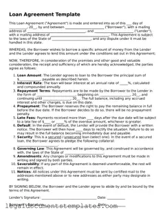 Legal Loan Agreement Document