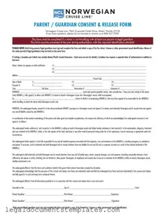 Free NCL Parental Consent PDF Form