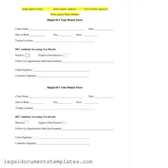 Free Negative Hiv Test PDF Form