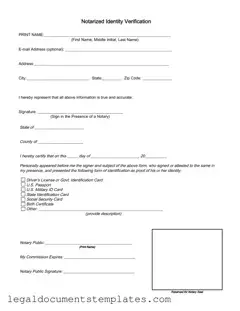 Free Notarized Identity Verification PDF Form