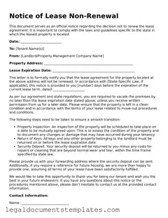 Legal Notice of Lease Non-Renewal Document