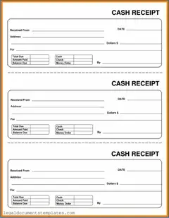 Free Cash Receipt PDF Form