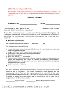 Free Soccer Player Contract PDF Form