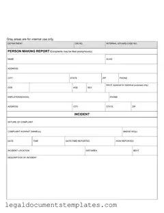 Free Police Report PDF Form