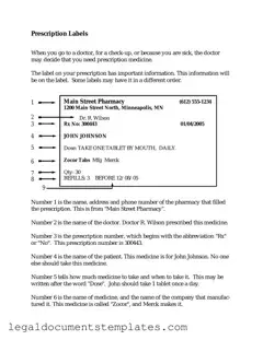 Free Prescription Label PDF Form