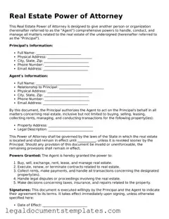 Legal Real Estate Power of Attorney Document