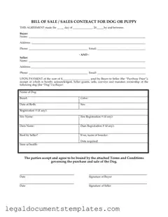 Free Puppy Contract PDF Form