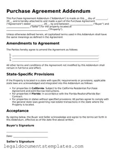 Legal Purchase Agreement Addendum Document
