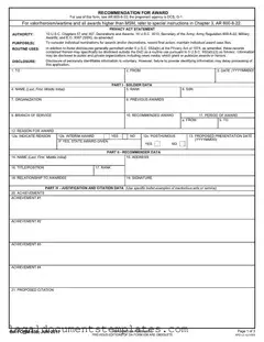Free Da 638 PDF Form