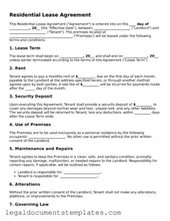 Legal Residential Lease Agreement Document