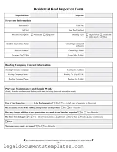Free Roof Inspection PDF Form