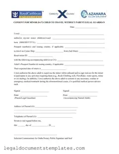 Free Royal Caribbean Parental Consent PDF Form
