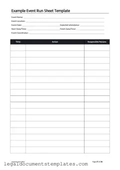 Free Running Sheet PDF Form