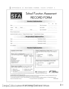 Free School Function Assessment PDF Form