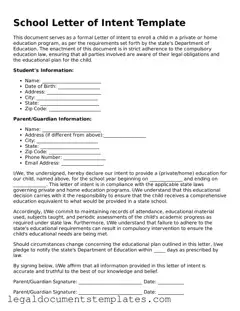 Legal School Letter of Intent Document