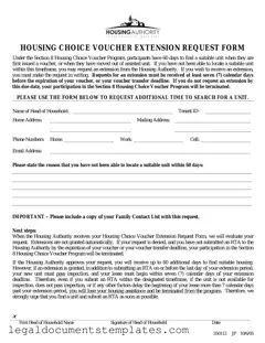 Free Section 8 Voucher Extension PDF Form