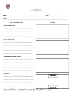 Free Soccer Training Session Plan PDF Form