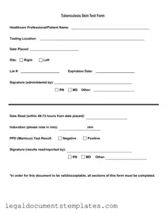 Free Tb Test PDF Form