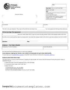 Free Texas Employment Verification PDF Form