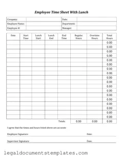 Free Time Card PDF Form