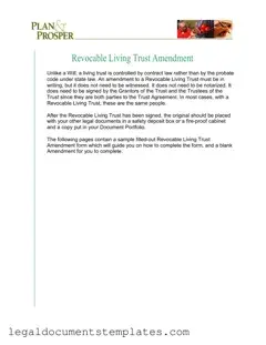 Free Trust Amendment PDF Form