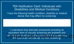 Free Tsa Notification Card PDF Form