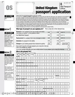 Free Uk Passport Application PDF Form