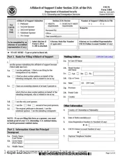 Free USCIS I-864 PDF Form