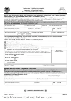 Free USCIS I-9 PDF Form