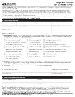Free Usps Resignation PDF Form