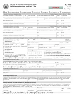 Free Utah Dmv Tc 656 PDF Form