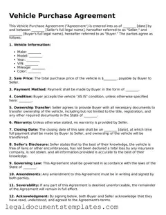 Legal Vehicle Purchase Agreement Document