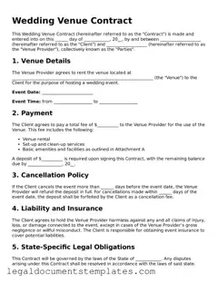 Legal Wedding Venue Contract Document