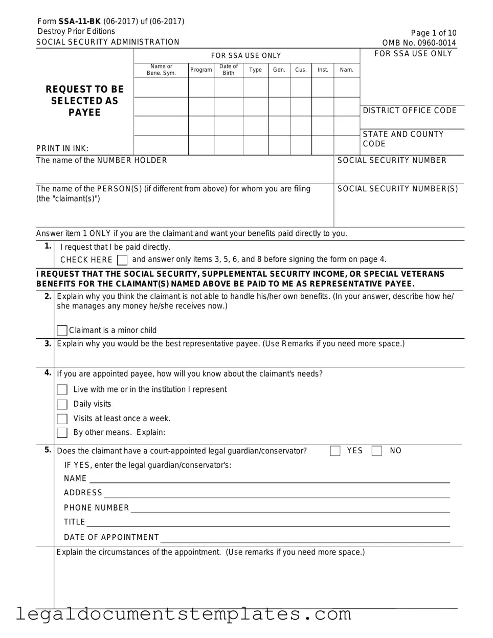 Free Ssa 11 PDF Form