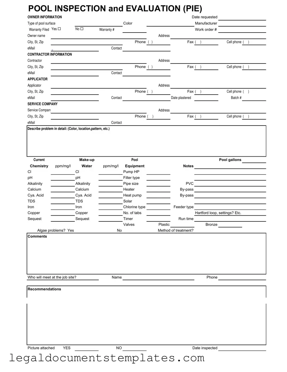 Free Swimming Pool Inspection PDF Form