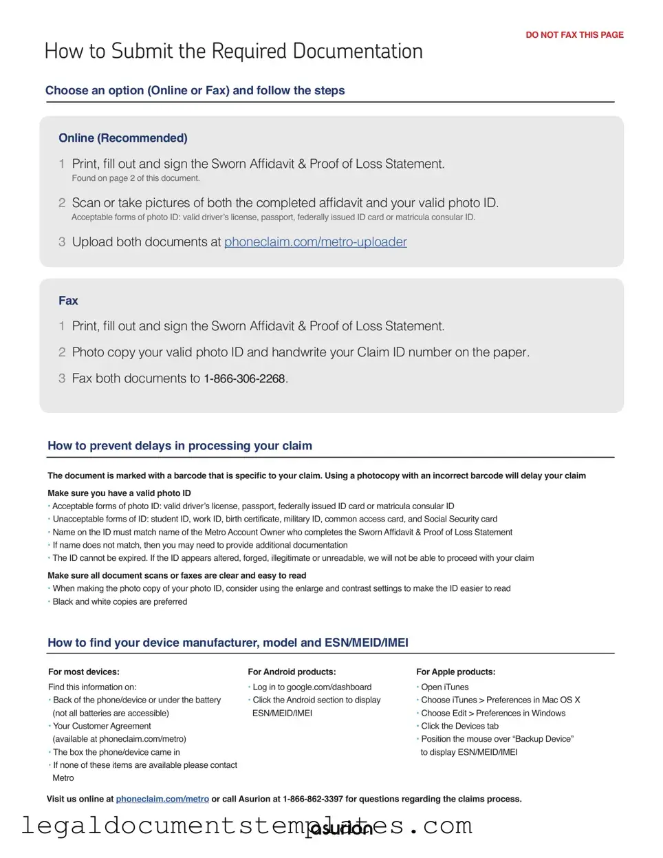 Free Asurion F-017-08 MEN PDF Form