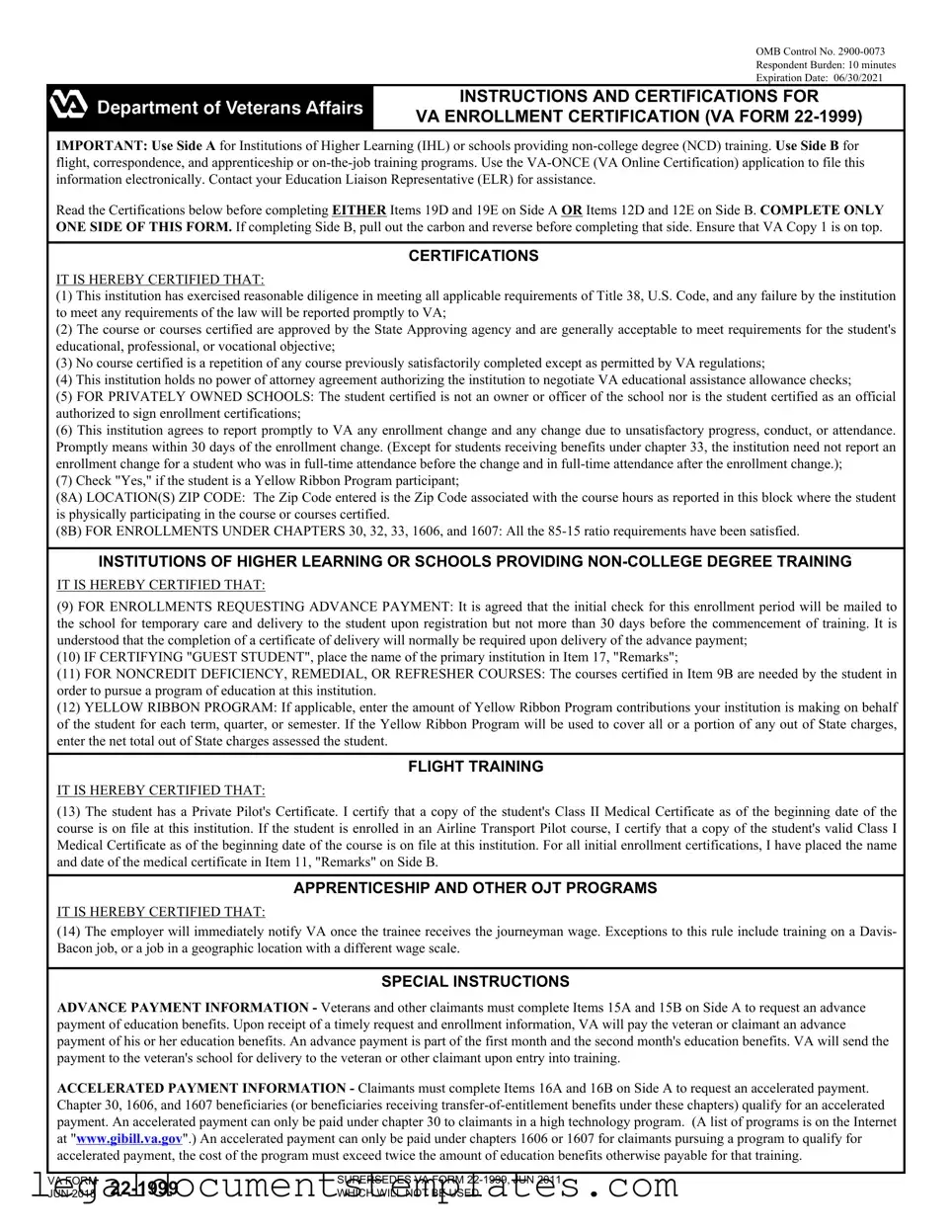 Free Va 22 PDF Form