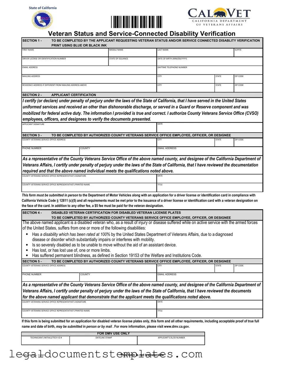 Free Vsd 001 PDF Form