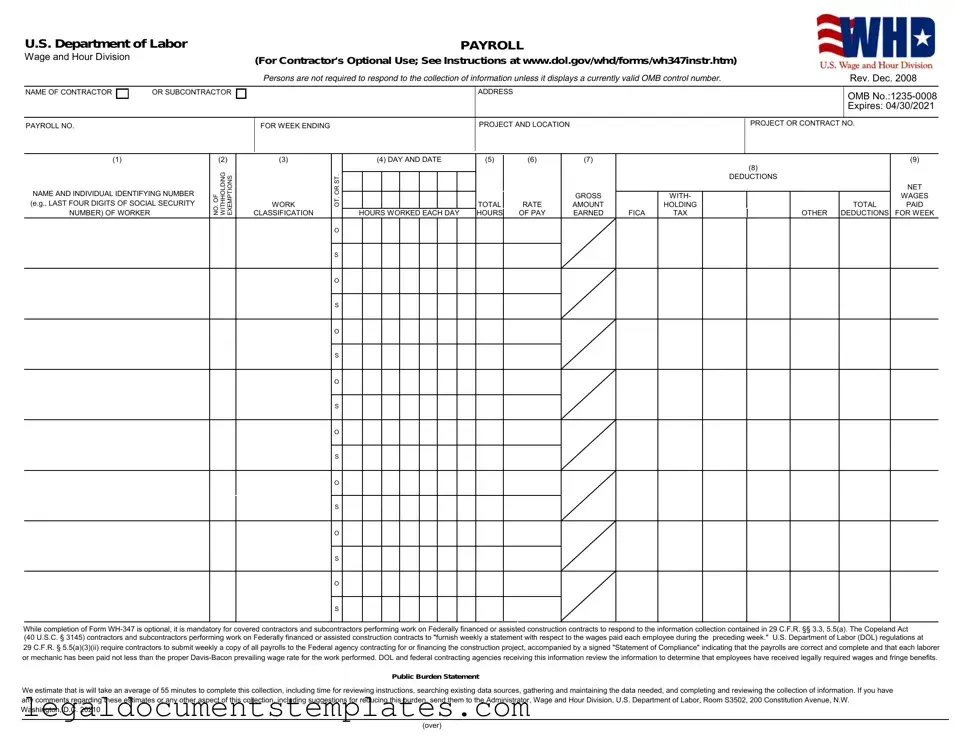 Free U.S. DoL PDF Form