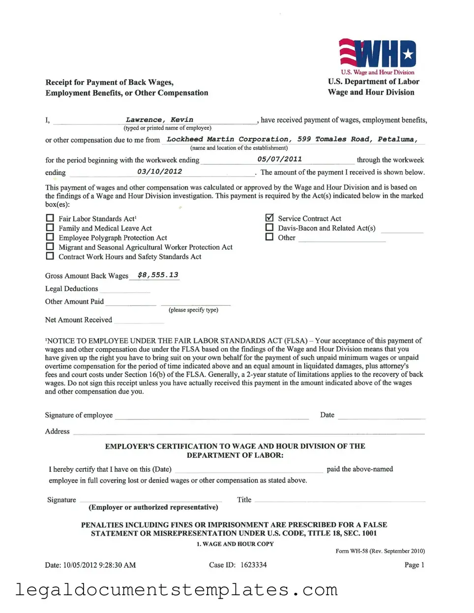 Free Wh 58 PDF Form